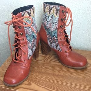 Dolce Firebird by Mojo Moxy Lace Boots Textile Boho Women's 7.5